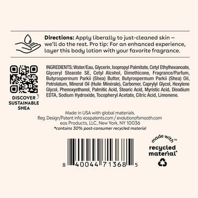 eos Shea Better Body Lotion- Crème de Pistachio, 24-Hour Moisture Skin Care, Lightweight & Non-Greasy, Made with Natural Shea, Vegan, 16 fl oz