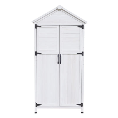 67' White Fir Wood Storage Shed with Double Doors