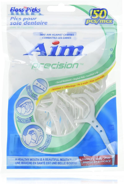 Aim Precision Floss Picks with Fluoridex Thread 50 ct (Pack of 6)