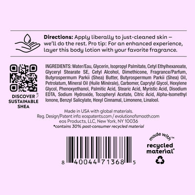 eos Shea Better Body Lotion- Crème de Pistachio, 24-Hour Moisture Skin Care, Lightweight & Non-Greasy, Made with Natural Shea, Vegan, 16 fl oz