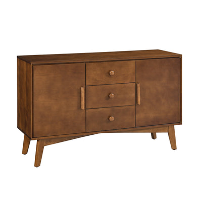 47.3' Mid Century Modern Sideboard Buffet Cabinet with Storage, Storage Cabinet with 2 Doors and 3 Drawers for Kitchen Dining Living Room, Accent Console Table, Walnut