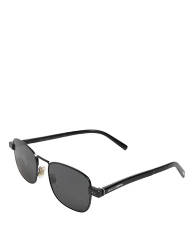Dolce & Gabbana Black Metal Frame Square Lenses DG2222 Eyewear Sunglasses