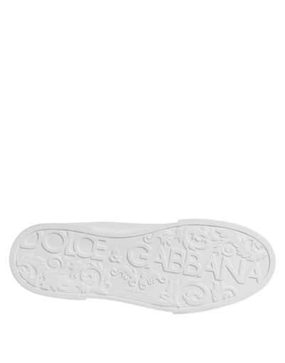 Dolce & Gabbana White DG Logo Portofino Low Top Sneakers Shoes