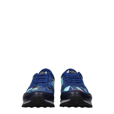 Valentino Garavani Blue Leather Athletic Sneakers