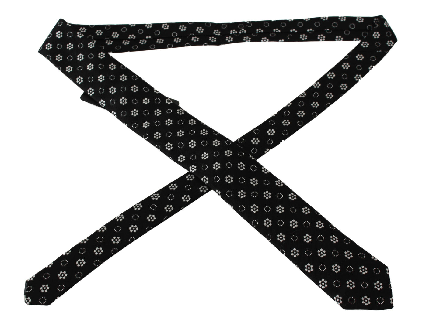 Dolce & Gabbana Black 100% Silk Floral Print Print Classic Tie