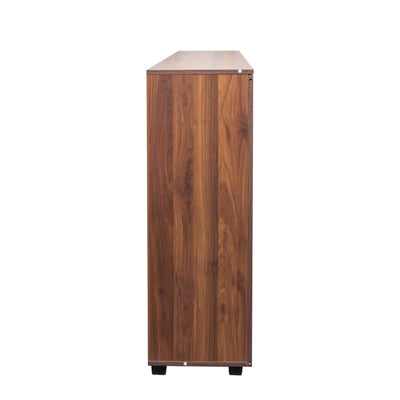 Shoe Cabinet, 5-Tier Shoe Storage Cabinet with Adjustable Shelves, Wooden Shoe Rack Organizer with Louvered Doors for Entryway, Hallway, Bedroom, Closet, Living Room