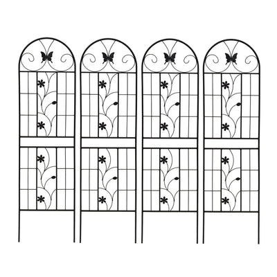 2 Pack Metal Garden Trellis 71' x 19.7' Rustproof Trellis for Climbing Plants Outdoor Flower Support Black