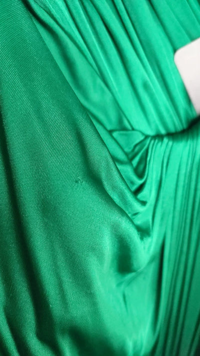 Dolce & Gabbana Dark Green Viscose Long Sleeve Midi Dress