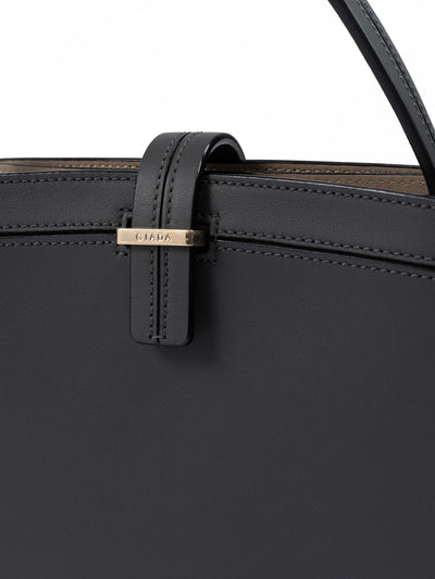 Giada Anthracite Leather Shoulder Bag