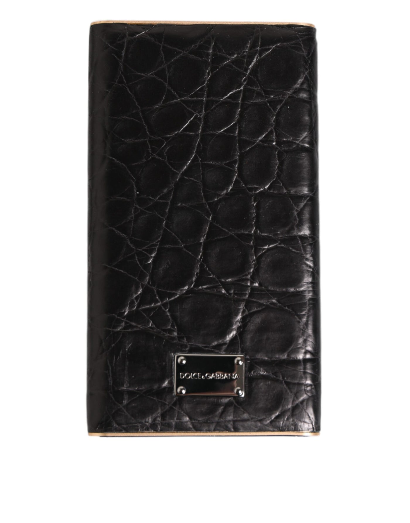 Dolce & Gabbana Black Leather Exotic 3000mAh Power Bank Charger USB