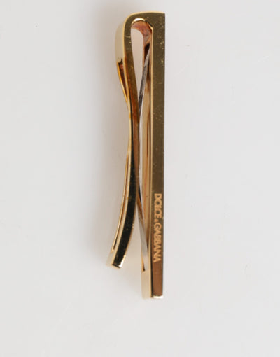 Dolce & Gabbana Multicolor Gold Tone Brass Men's Accessory Tie Clip Bar