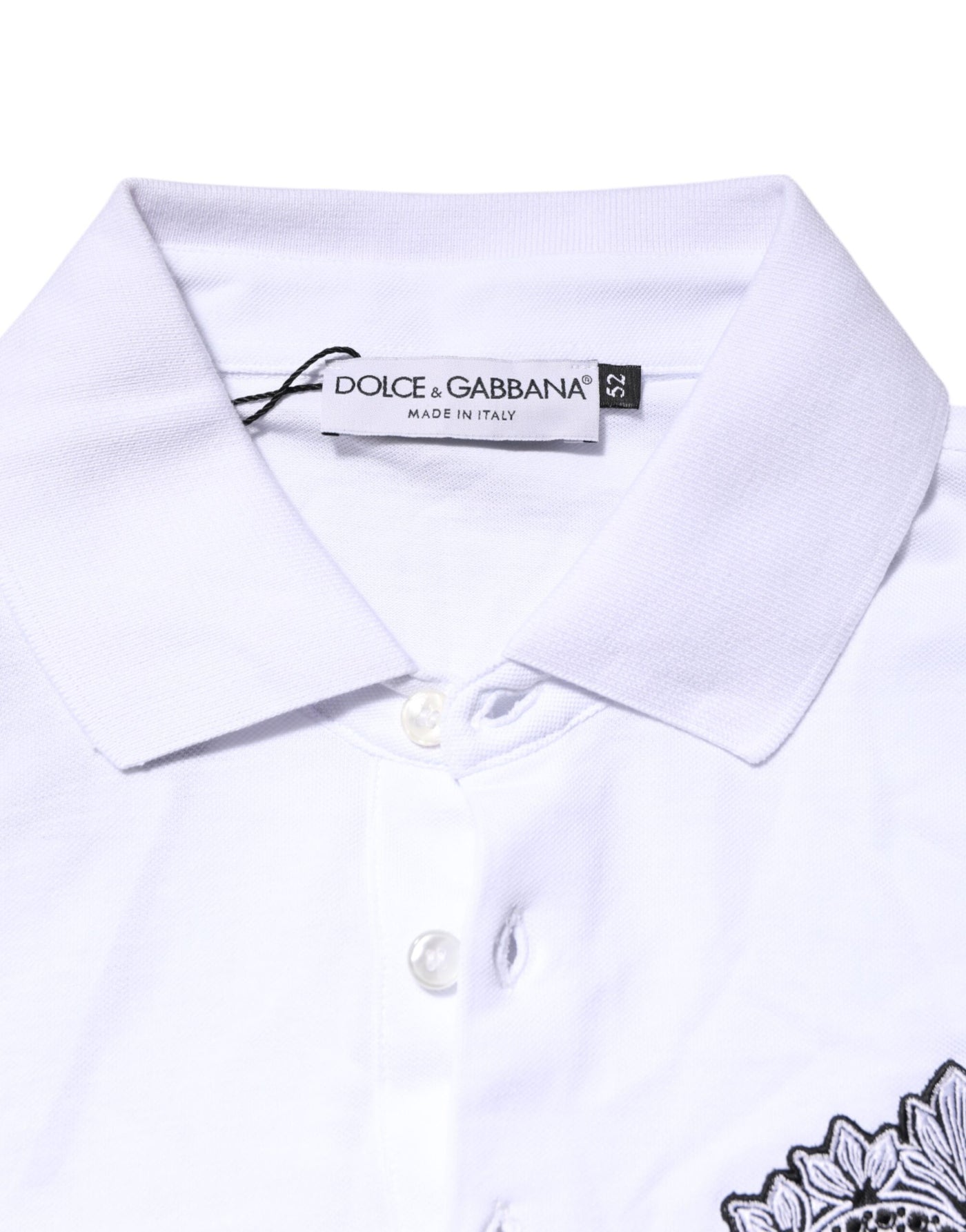 Dolce & Gabbana White Cotton DG Heart Logo Embroider T-shirt