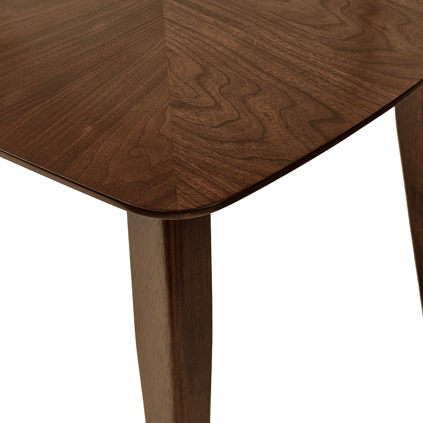 5-Piece Mid-Century Dining Set with Walnut Finished Frame, Upholstered Dining Chairs ,Dark Grey & Wood Dining Table