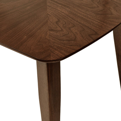 5-Piece Mid-Century Dining Set with Walnut Finished Frame, Upholstered Dining Chairs ,Dark Grey & Wood Dining Table