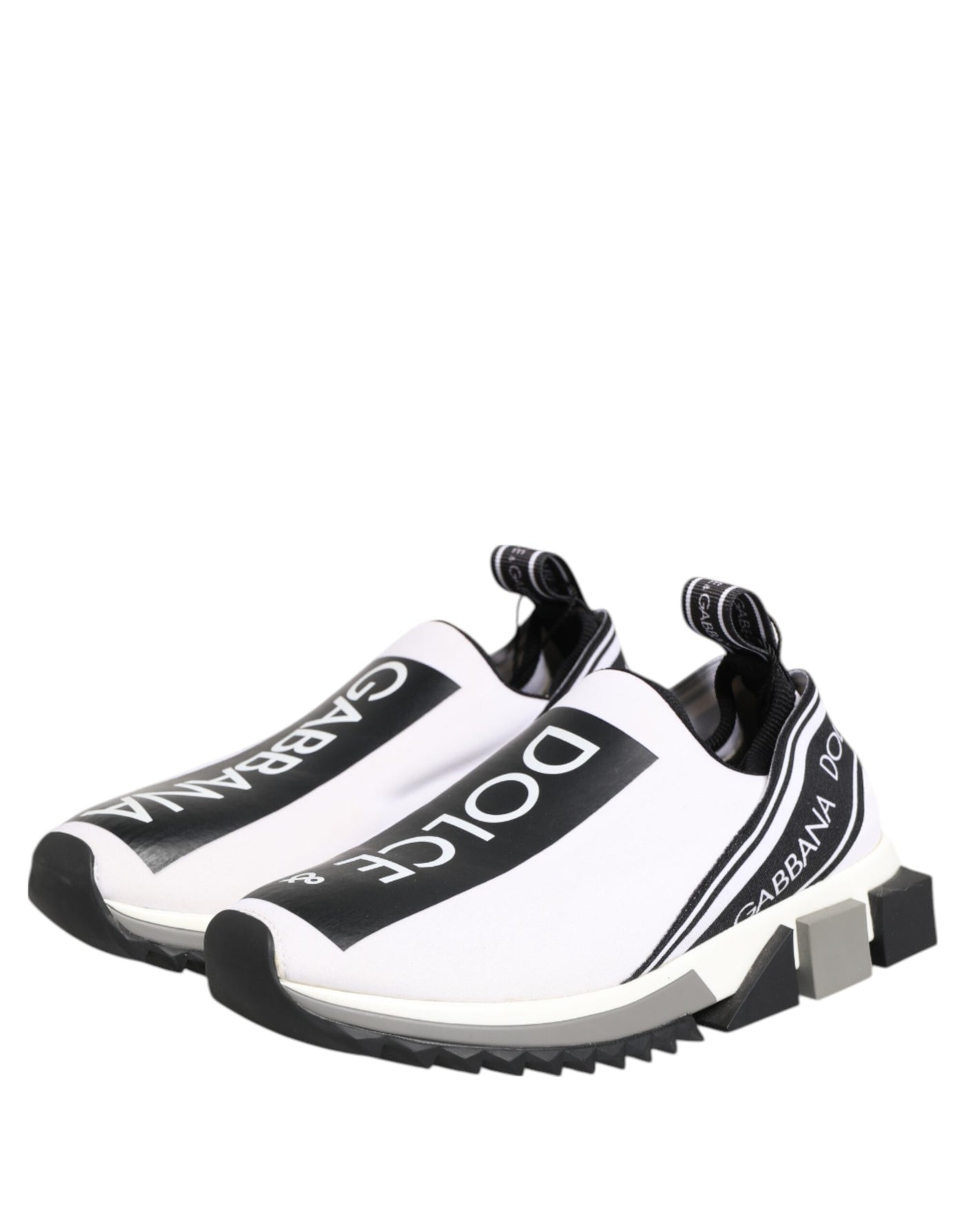 Dolce & Gabbana Black White Slip On Sorrento Sneakers Shoes