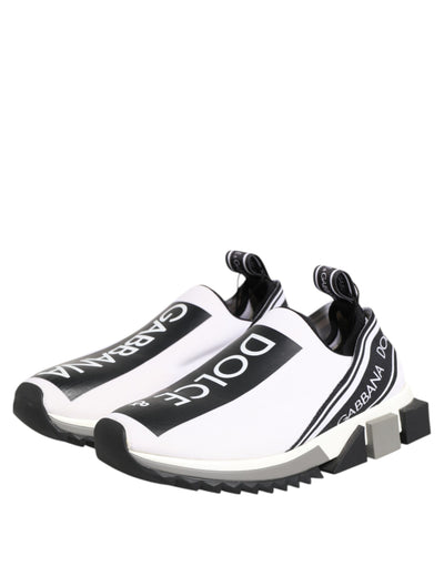 Dolce & Gabbana Black White Slip On Sorrento Sneakers Shoes