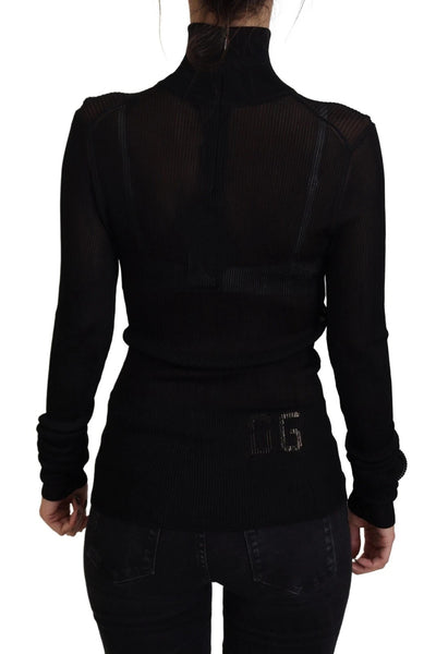Dolce & Gabbana Black Turtleneck Slim Fit Pullover Sweater