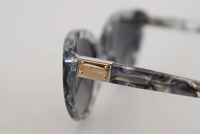 Dolce & Gabbana DG4194 Gray Acetate Logo Plaque Cat Eye Lens Sunglasses