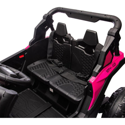 24V Two-Seater Kids Ride On UTV W/Parents Remote Control,Four-Wheel Suspension,Slow Start,Large wheel design,Anti-collision bar,Storage space,Music,USB,Bluetooth,Volume control,LED lights for Kids 3+.