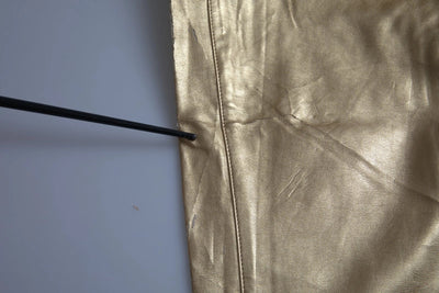 Dolce & Gabbana Gold High Waist Skinny Women Metallic Pants