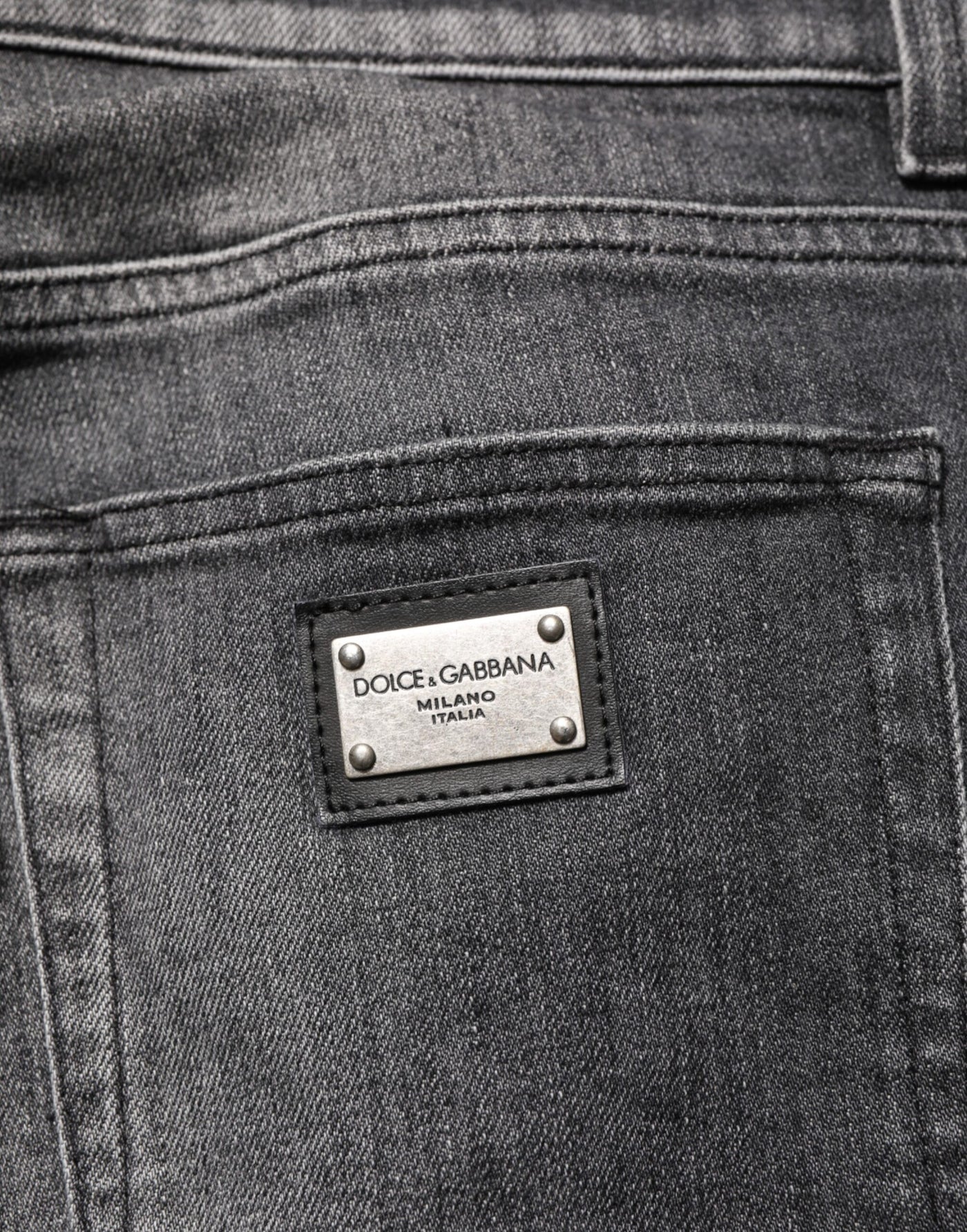 Dolce & Gabbana Black Gray Wash Slim Fit Straight Leg Denim Jeans