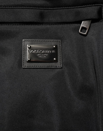 Dolce & Gabbana Black Polyester Logo Plaque Sweatpants Jogger Pants