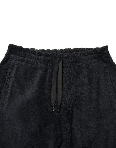 Dolce & Gabbana Black Cotton Logo Men Jogger Sweatpants Pants