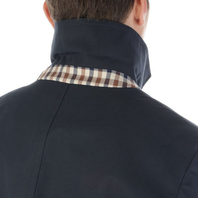 Aquascutum Blue Cotton Men's Trench Coat