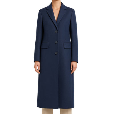 Made in Italy Blue Wool Women Coat