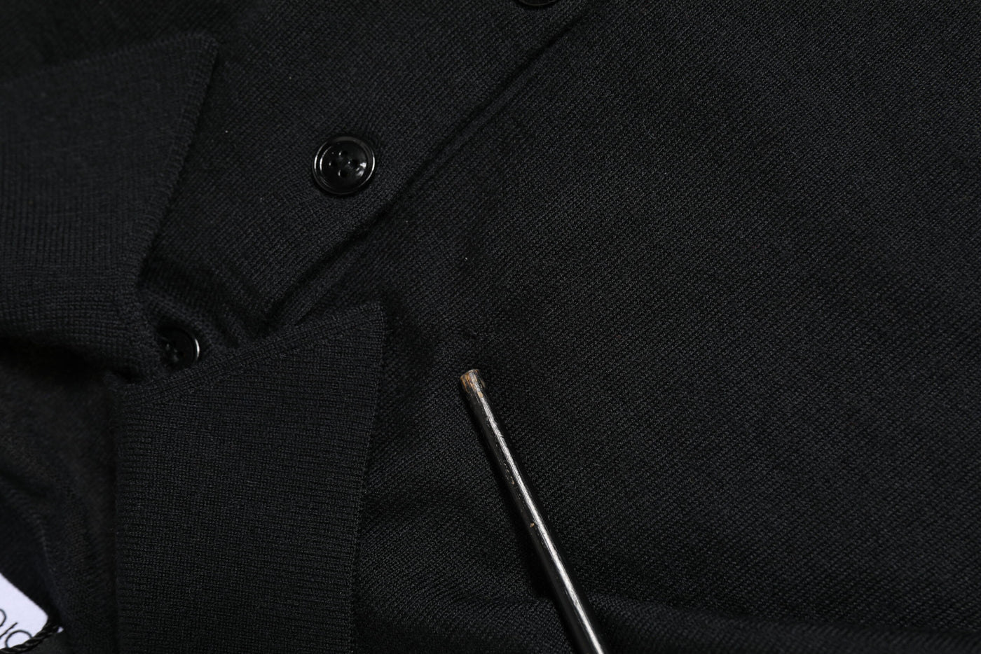 Dolce & Gabbana Black Logo Patch Collared Pullover Sweater