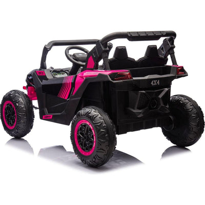 24V Two-Seater Kids Ride On UTV W/Parents Remote Control,Four-Wheel Suspension,Slow Start,Large wheel design,Anti-collision bar,Storage space,Music,USB,Bluetooth,Volume control,LED lights for Kids 3+.
