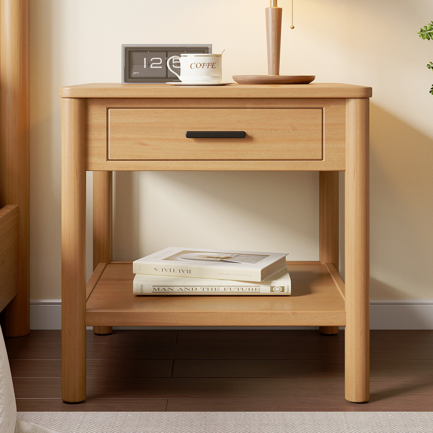 END TABLE K/D WITH 1 DRAWER,NATURAL COLOR