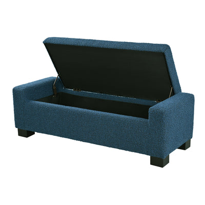50' Ottoman Bench in Textured Fabric, Rectangular Design with Hinged Lid for Seating, Footrest, and Hidden Storage, Perfect for Living Room, Bedroom, or Entryway
