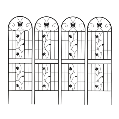 2 Pack Metal Garden Trellis 71' x 19.7' Rustproof Trellis for Climbing Plants Outdoor Flower Support Black