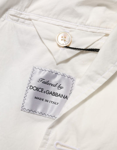 Dolce & Gabbana White Cotton 1 Button Men Suit Blazer