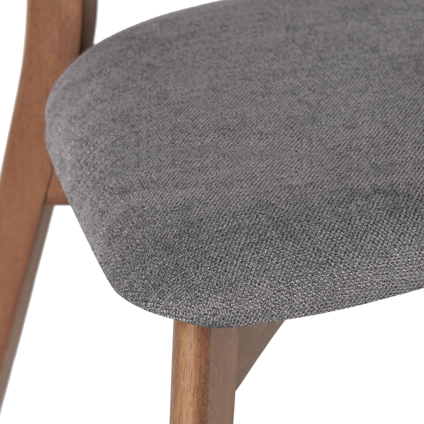 5-Piece Mid-Century Dining Set with Walnut Finished Frame, Upholstered Dining Chairs ,Dark Grey & Wood Dining Table