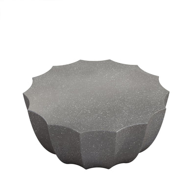 35.43' Modern Outdoor and Indoor Waterproof Coffee Table, Durable MgO Cement Design, Suitable for Terraces, Gardens, Backyards and Living Rooms ( Grey)