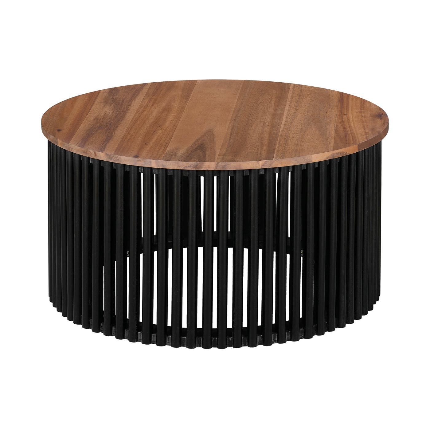 ACACIA SOLID WOOD COFFEE TABLE,NATURAL & BLACK COLOR