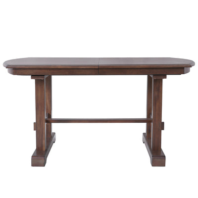 6-Piece Extendable Dining Table Set, 60–78 in. Wood Table with Removable Leaf, 4 Upholstered Chairs and Bench, Cherry Finish