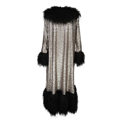 Penny Deluxe Buxom Gunmetal Faux Fur Jacket
