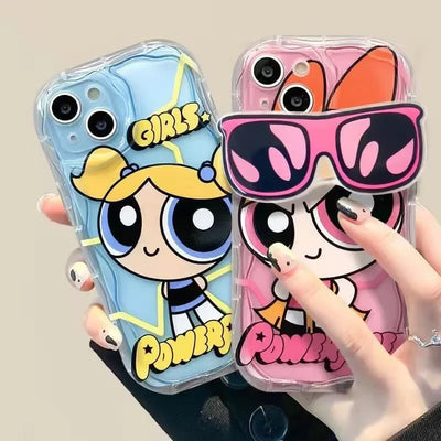 Lovely Powerpuff Girls Holder Stand Phone Case
