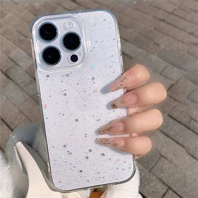 Luxury Bling Star Sequins Glitter Transparent Phone Case