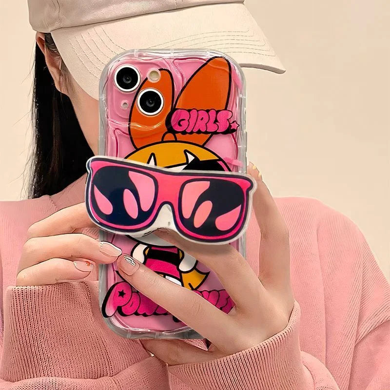 Lovely Powerpuff Girls Holder Stand Phone Case