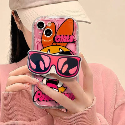 Lovely Powerpuff Girls Holder Stand Phone Case