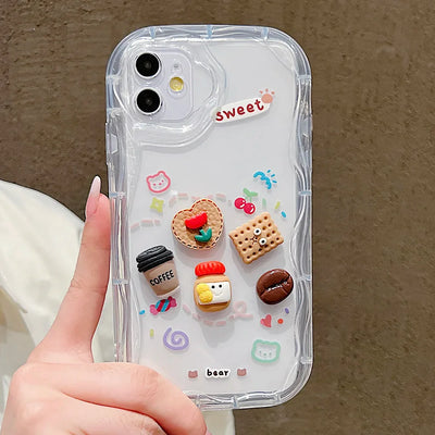 Korean Cute 3D Bear Coffee Phone Case