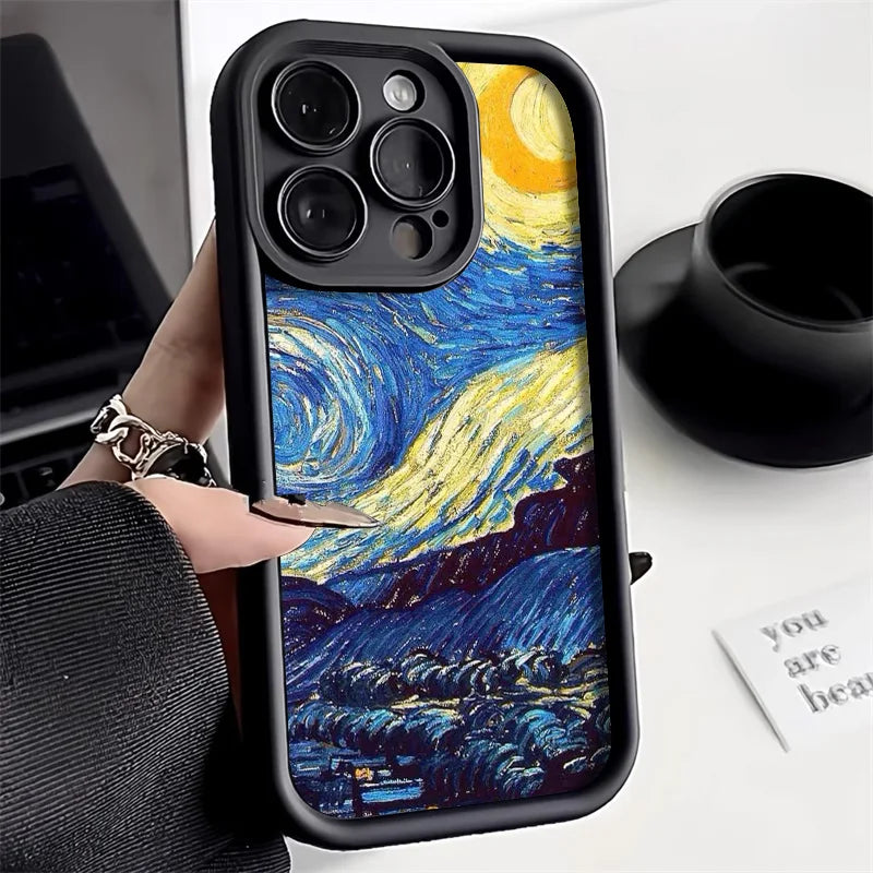 Oil Painting Soft Shockproof Matte Cover Phone Case