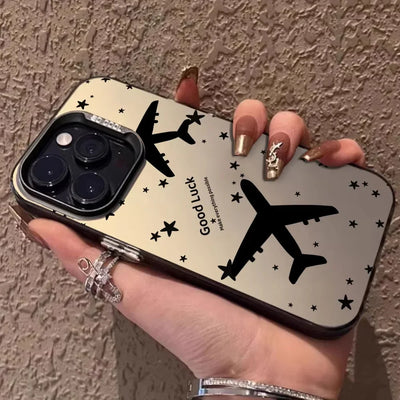 Black Polka Dot Pattern Lens Protect Plating Shockproof Cover Phone Case