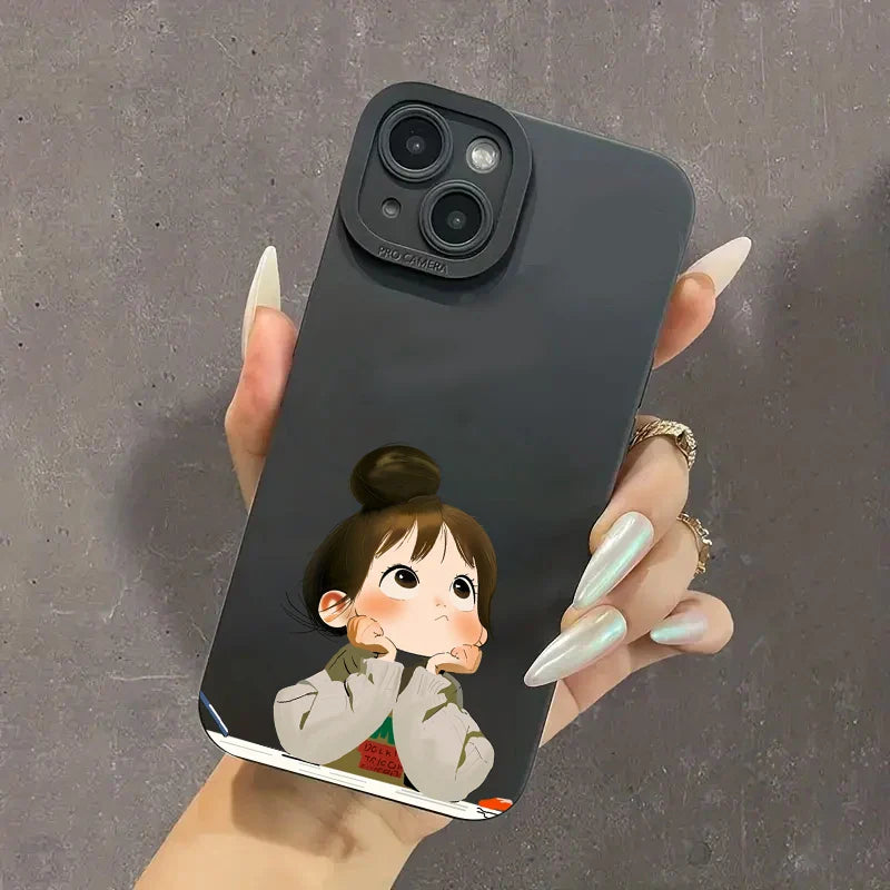 Cute Angry Little Girl Printed Silicone Phone Case