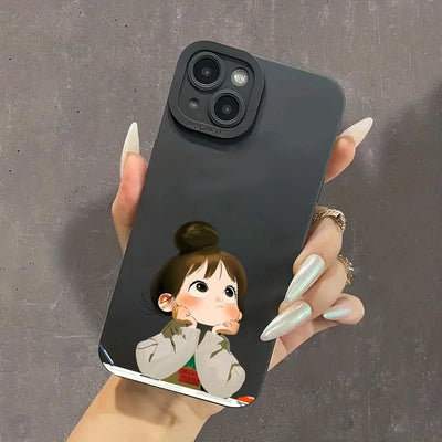 Cute Angry Little Girl Printed Silicone Phone Case