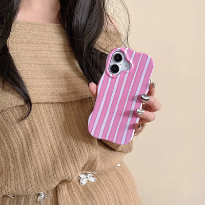 Fashion 2 in 1 Glossy Stripes Phone Case